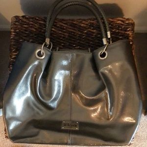 Kenneth Cole Reaction Silver Metallic Satchel/Tote